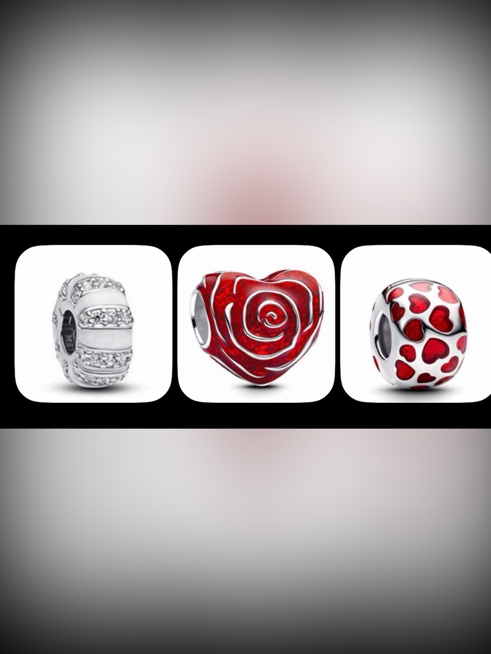 Pandora style silver charms 3 piece bundle